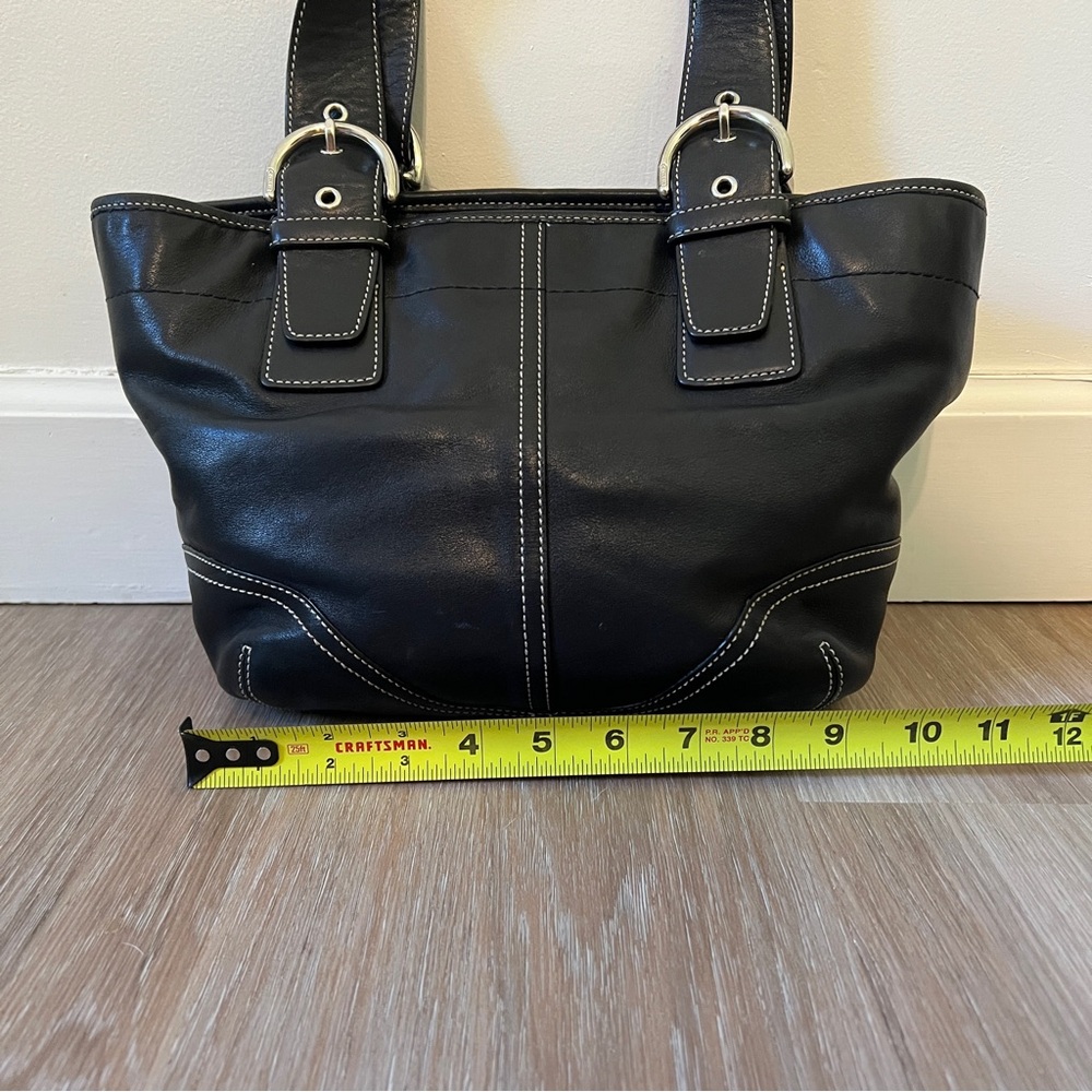 Coach Soho Black Leather Satchel Bag No. 9544 Y2K Vintage Silver Hardware - Picture 6 of 11